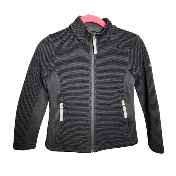 Spyder Encore Full Zip Jacket Size Youth Small Fleece Lined Mock Neck Black - Picture 2 of 12